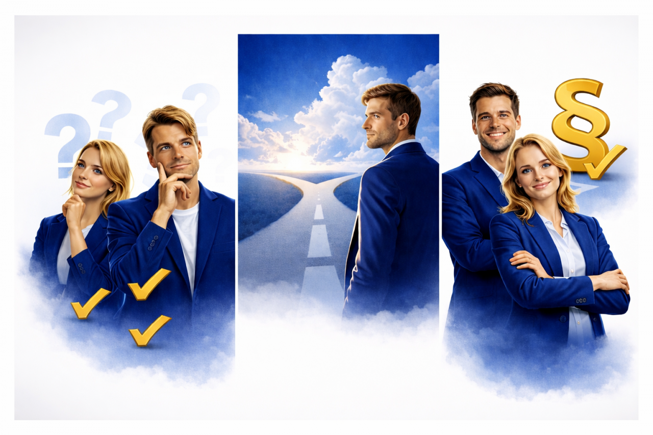 Business people in blue